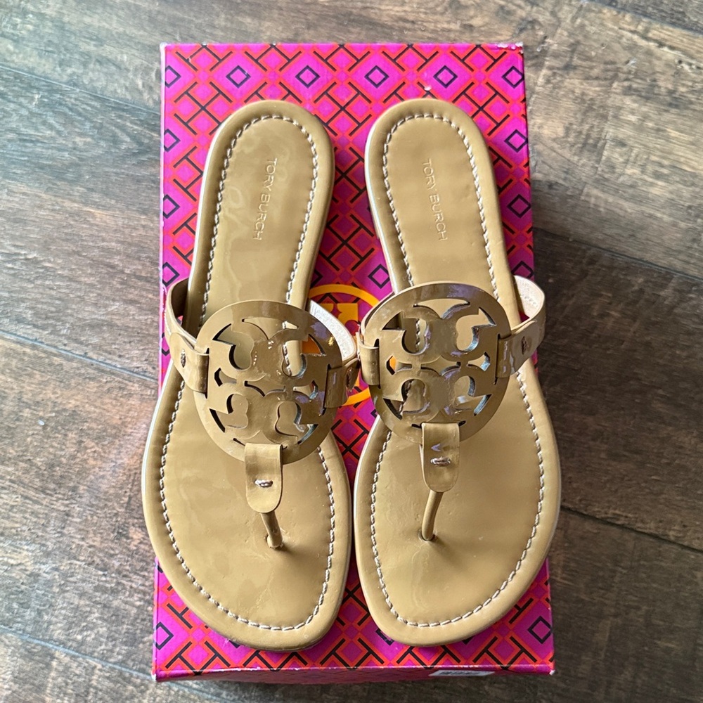 Like new Tory Burch sandals! Miller patent leather in size 8. Purchased at Nord